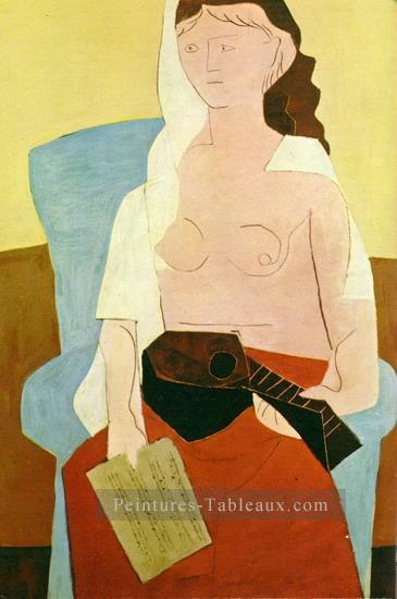 Femme à la mandoline 1909 Cubisme Peintures à l'huile